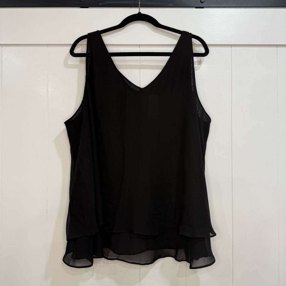 Lane Bryant Black Sleeveless Layered Top